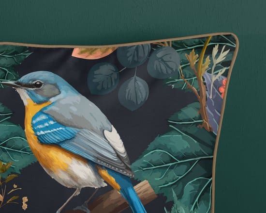 Descanso Dekbedovertrek bloemen en vogels Antraciet – 200×200/220 cm – Katoen Satijn - Afbeelding 4