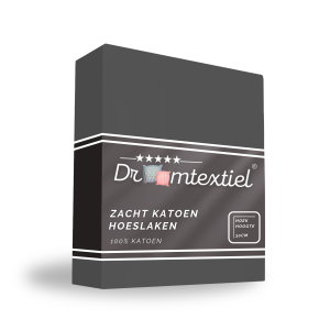 Droomtextiel Hoeslaken Katoen Antraciet 90×200 cm