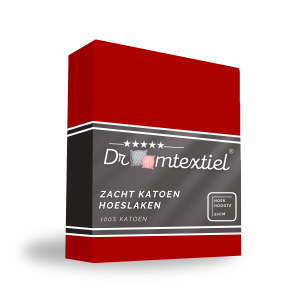 Droomtextiel Hoeslaken Katoen Rood 80×200 cm