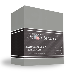 Droomtextiel Dubbel Jersey Hoeslaken Grijs 90×200 cm