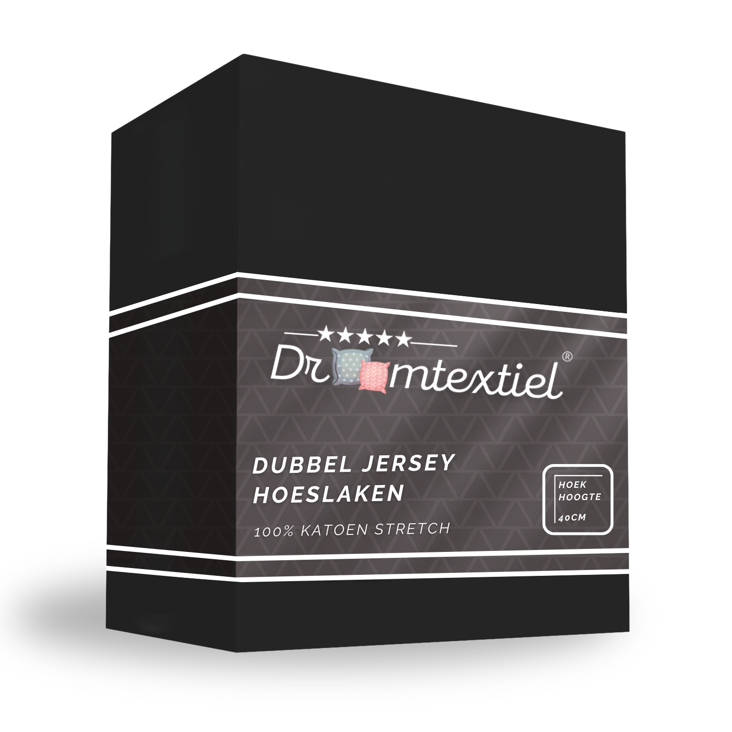 Droomtextiel Dubbel Jersey Hoeslaken Zwart 90×200 cm - Afbeelding 2