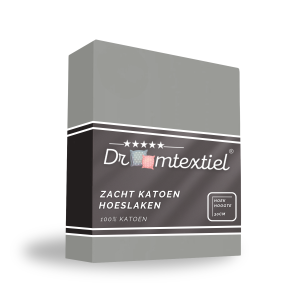 Droomtextiel Hoeslaken Katoen Grijs 80×200 cm