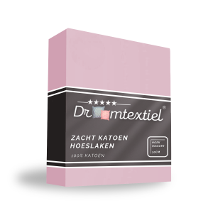 Droomtextiel Hoeslaken Katoen Roze 90×220 cm