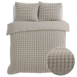 Sleeptime Flanel Fleece Dekbedovertrek Pompom beige – 200×200/220
