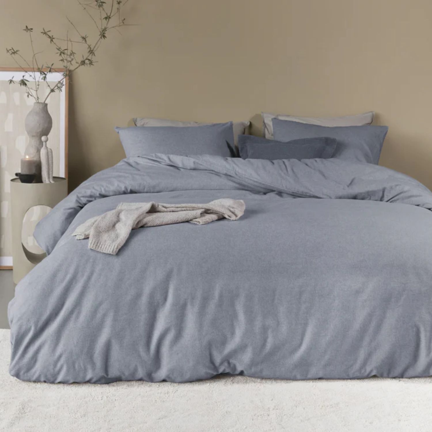 Beddinghouse Frost Flanel Dekbedovertrek Blauwgrijs- 140 x 200/220 cm - Afbeelding 3