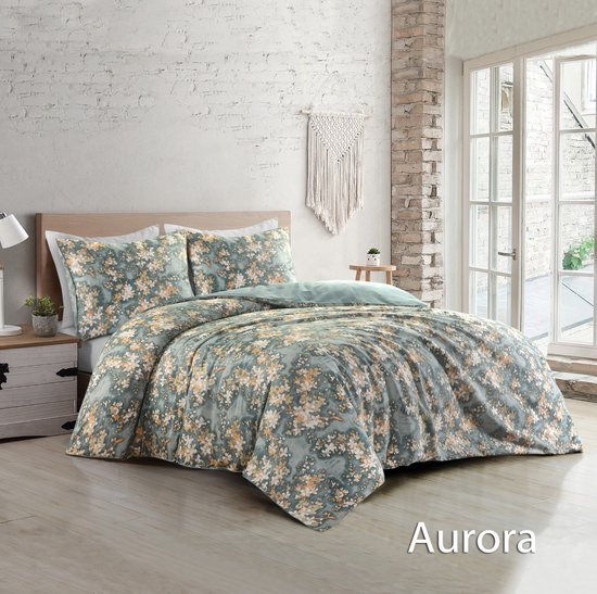 Papillon Aurora Dekbedovertrek – 200×200/220 cm – Groen - Afbeelding 6