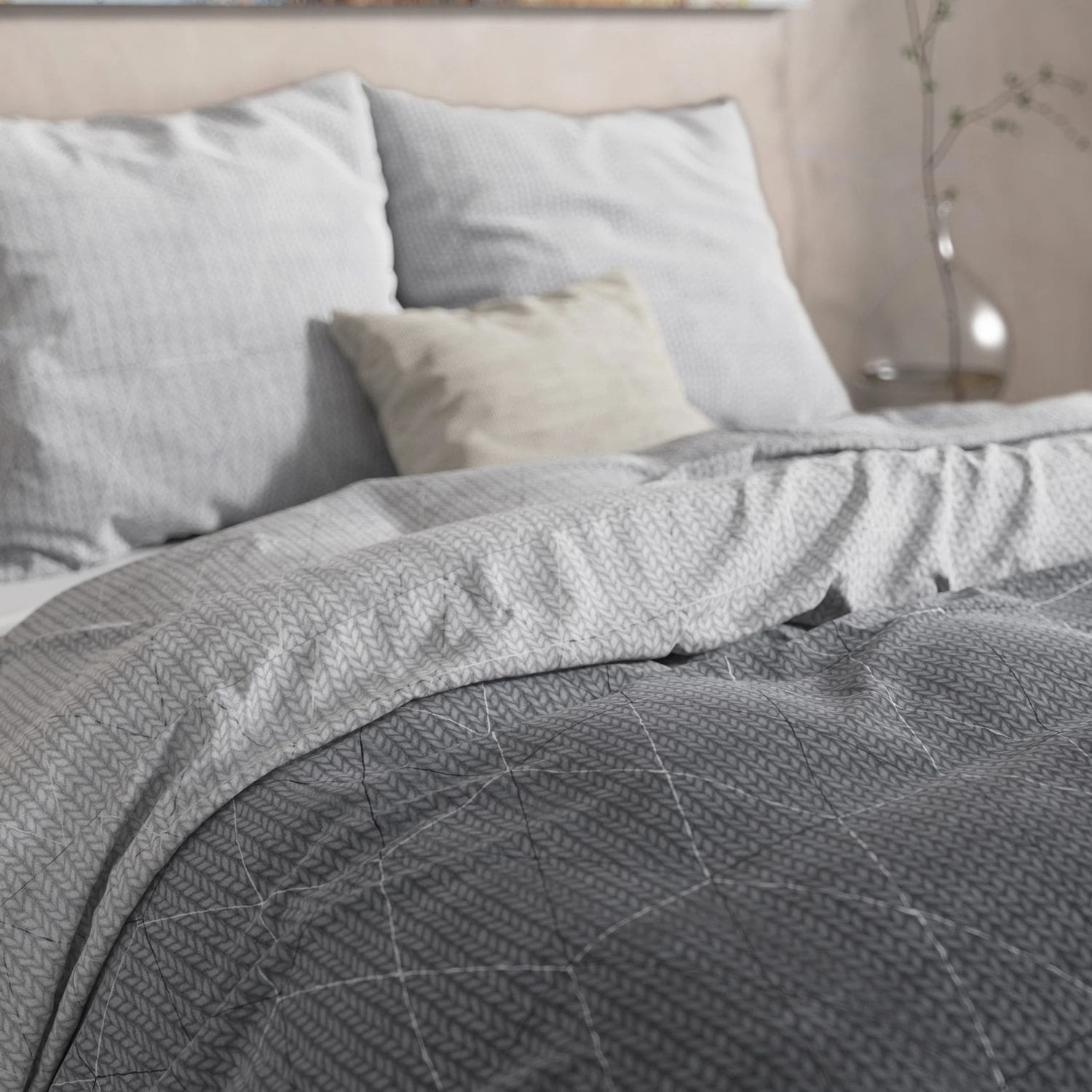 Dreamhouse Quinn Dekbedovertrek Flanel – 140×200/220 cm – Super Zacht en Heerlijk Warm - Afbeelding 4