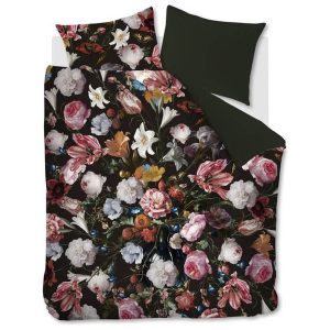 Ambiante Flowerbomb Dekbedovertrek Tweepersoons 200×200/220 cm – Katoen Satijn