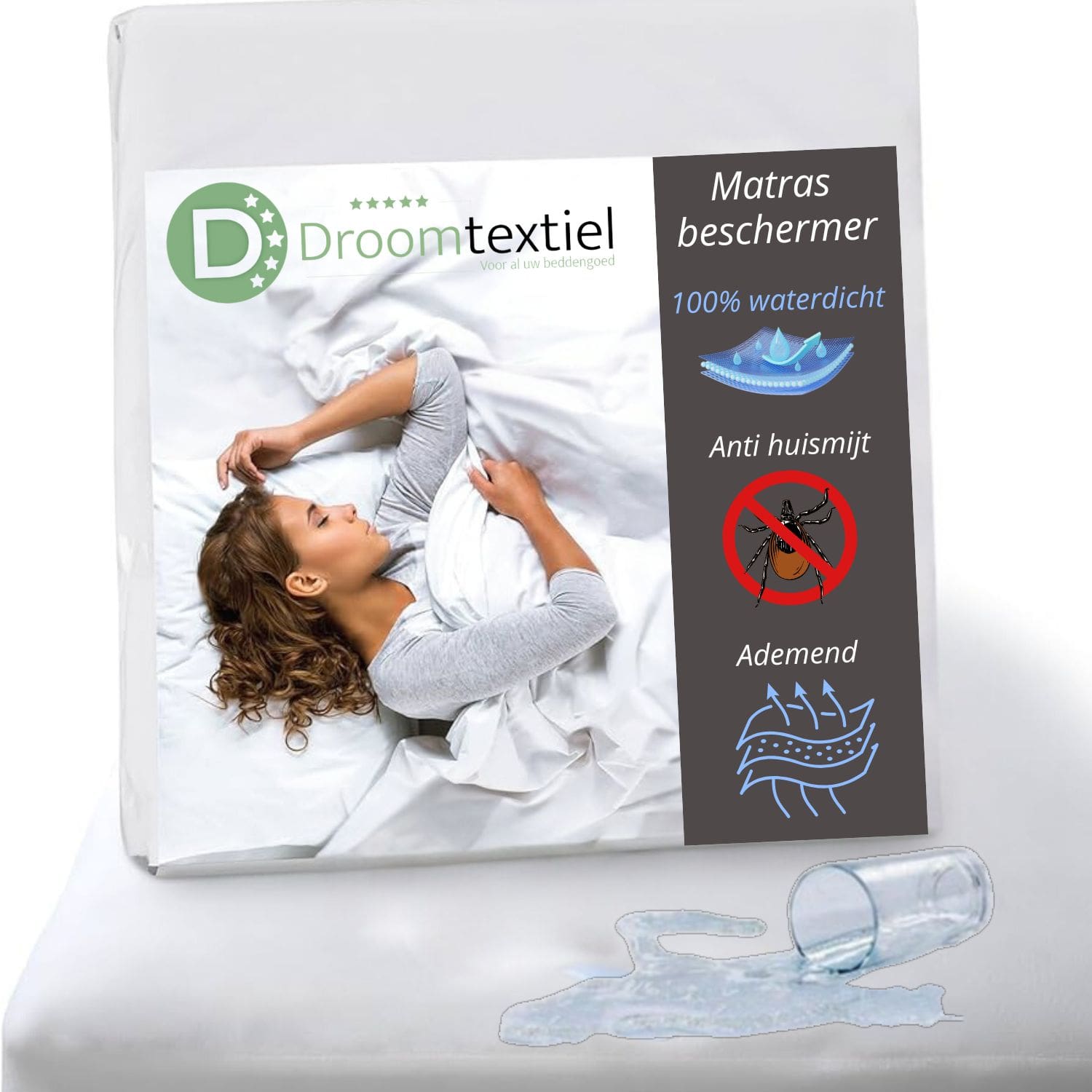 Droomtextiel Matrasbeschermer Waterdicht – 100×200 cm - Afbeelding 2