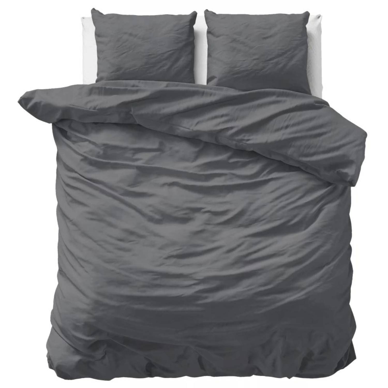 Primaviera Uni Satijn Dekbedovertrek – 240×200/220cm – Antraciet