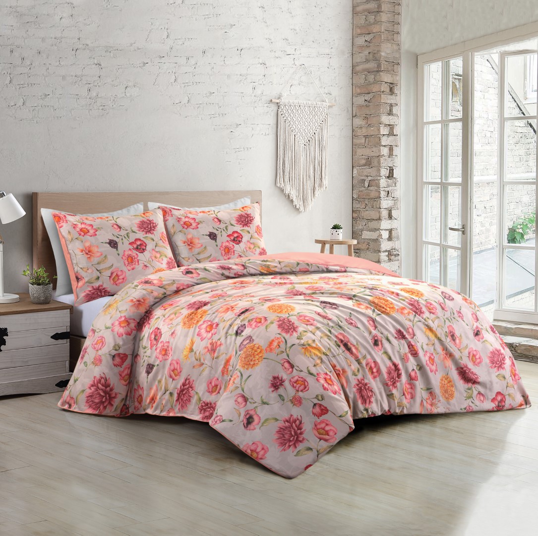 Papillon Lauren Dekbedovertrek Eenpersoons – 140×200/220 cm – Grijs - Afbeelding 3