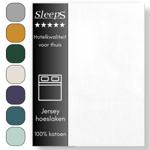 Sleeps Jersey Hoeslaken Wit – 180×200/220 cm