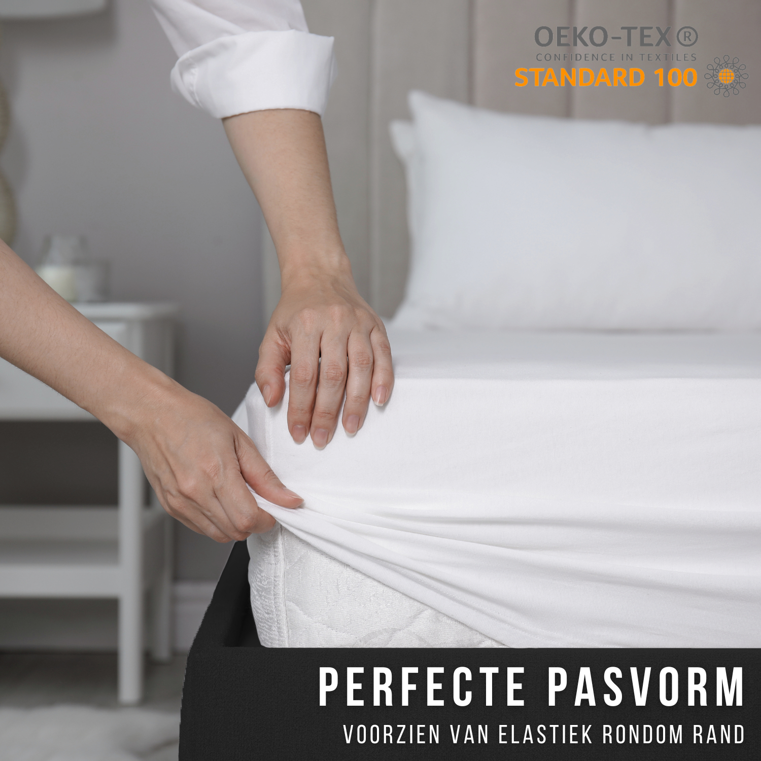 Droomtextiel Hoeslaken Katoen Wit 140×200 cm - Afbeelding 6