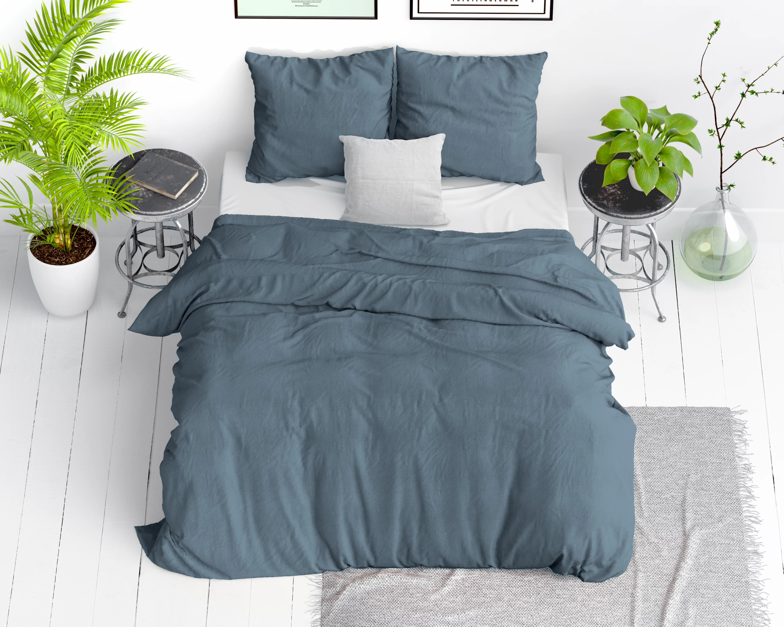 Dreamhouse Dekbedovertrek Stone Washed Blauw – 200×200/220 cm - Afbeelding 4