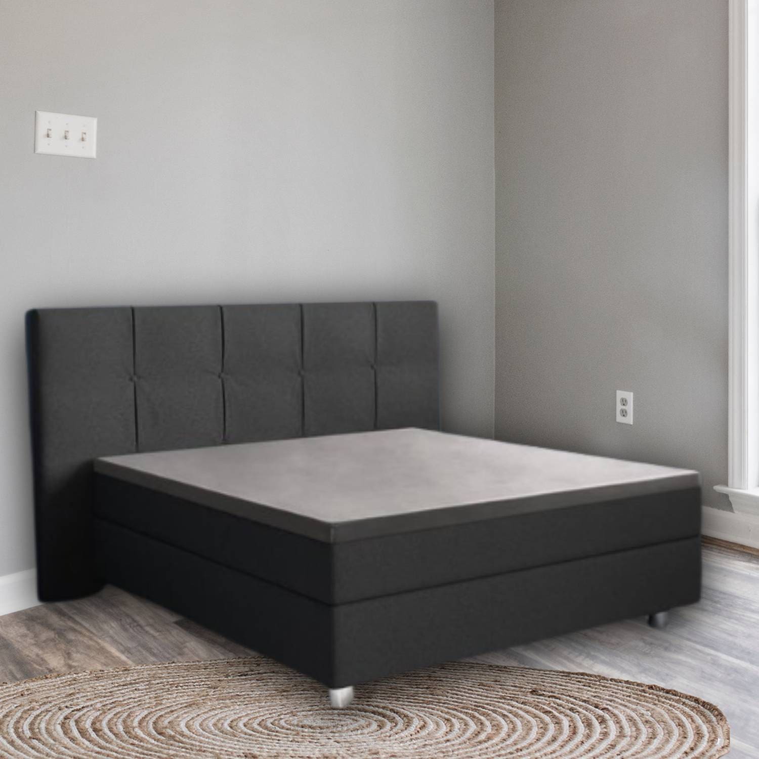 Droomtextiel Topper Hoeslaken – Katoen Satijn 160×200 cm – Grijs