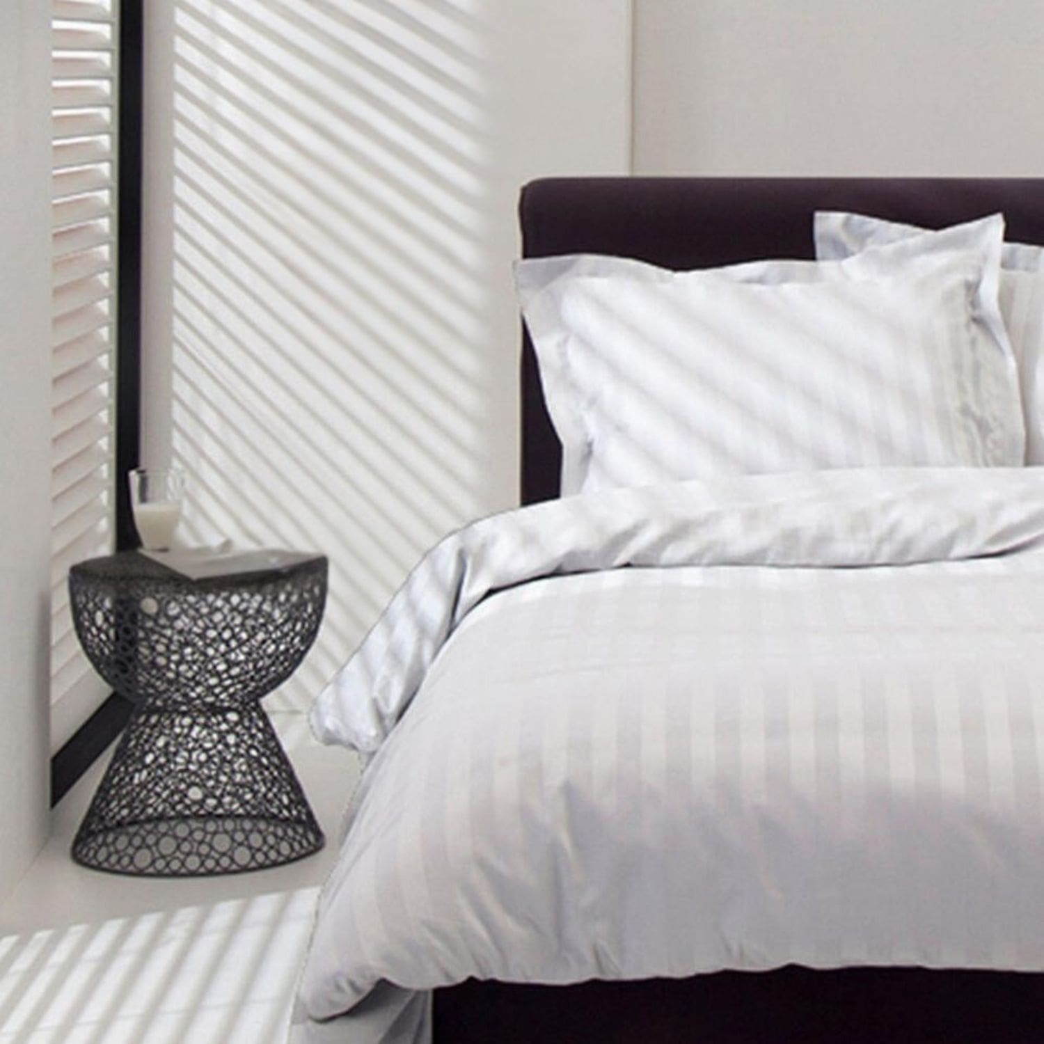 Papillon Satijn Streep Dekbedovertrek Wit – 140×200/220 cm - Afbeelding 6