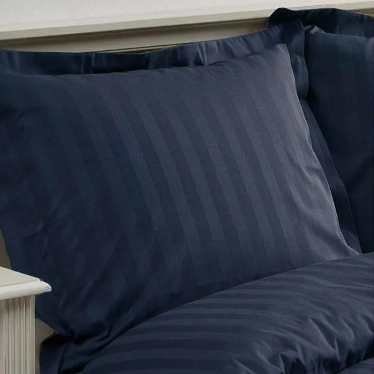 Papillon Satijn Streep Dekbedovertrek Navy – 140×200/220 cm - Afbeelding 4