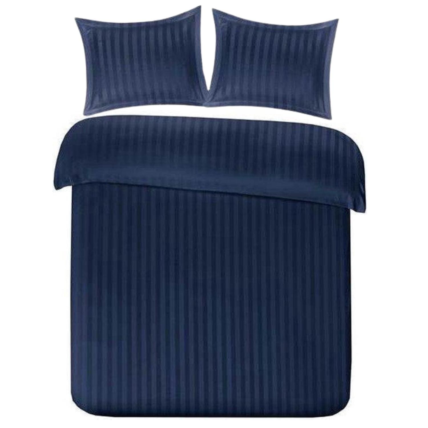 Papillon Satijn Streep Dekbedovertrek Navy – 140×200/220 cm - Afbeelding 2