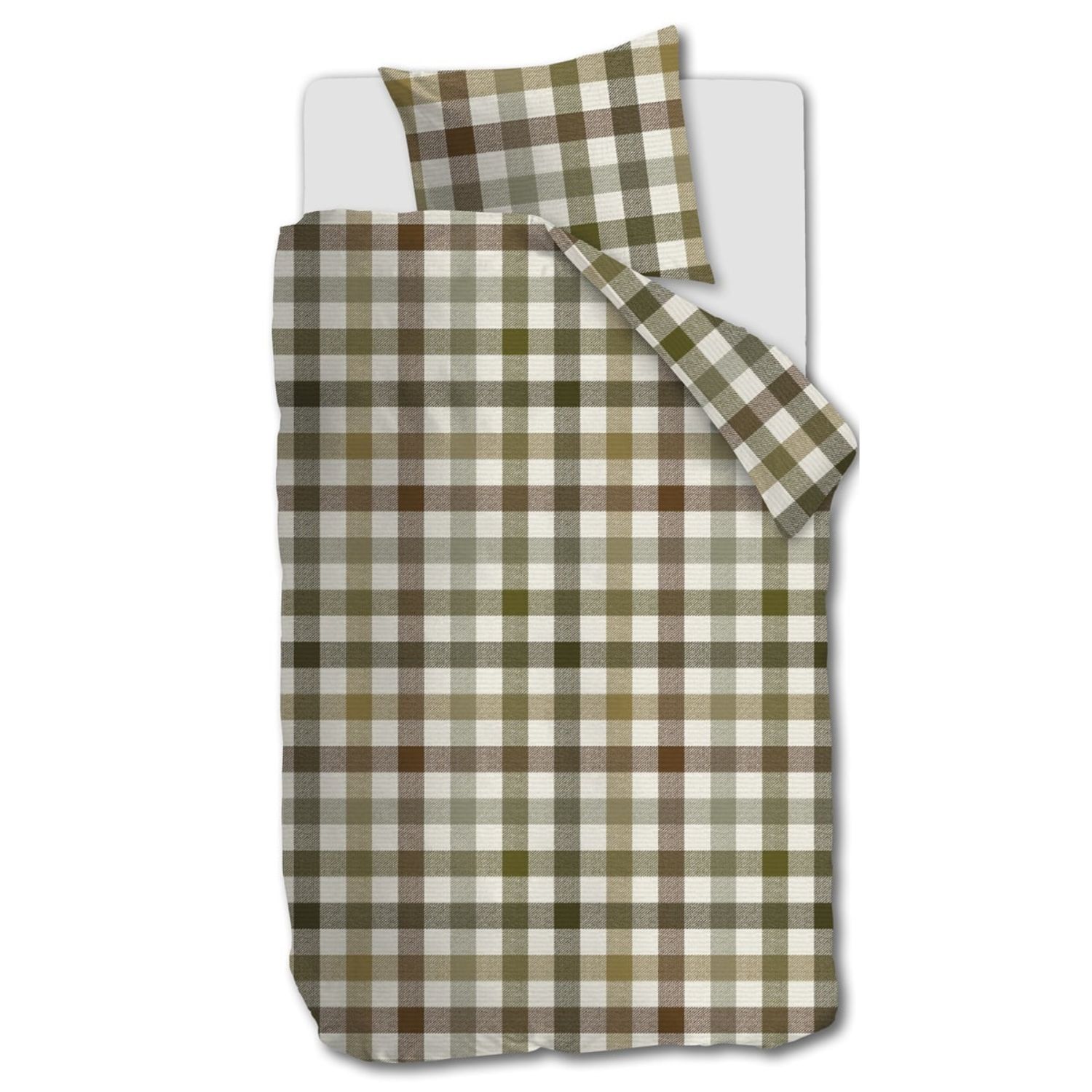 Beddinghouse Sem Flanel Dekbedovertrek Groen – 140×200/220 cm