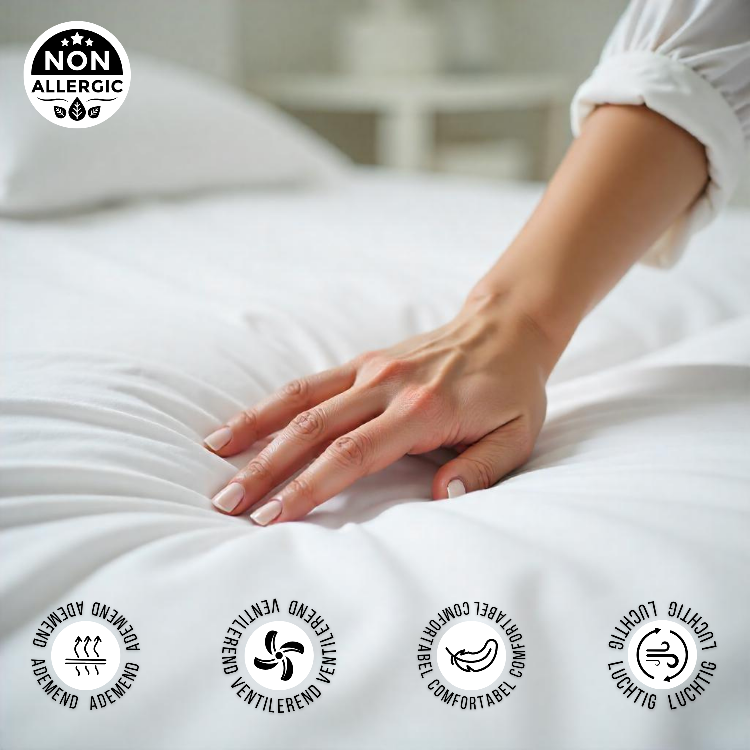 Droomtextiel Hoeslaken Katoen Wit 140×200 cm - Afbeelding 5