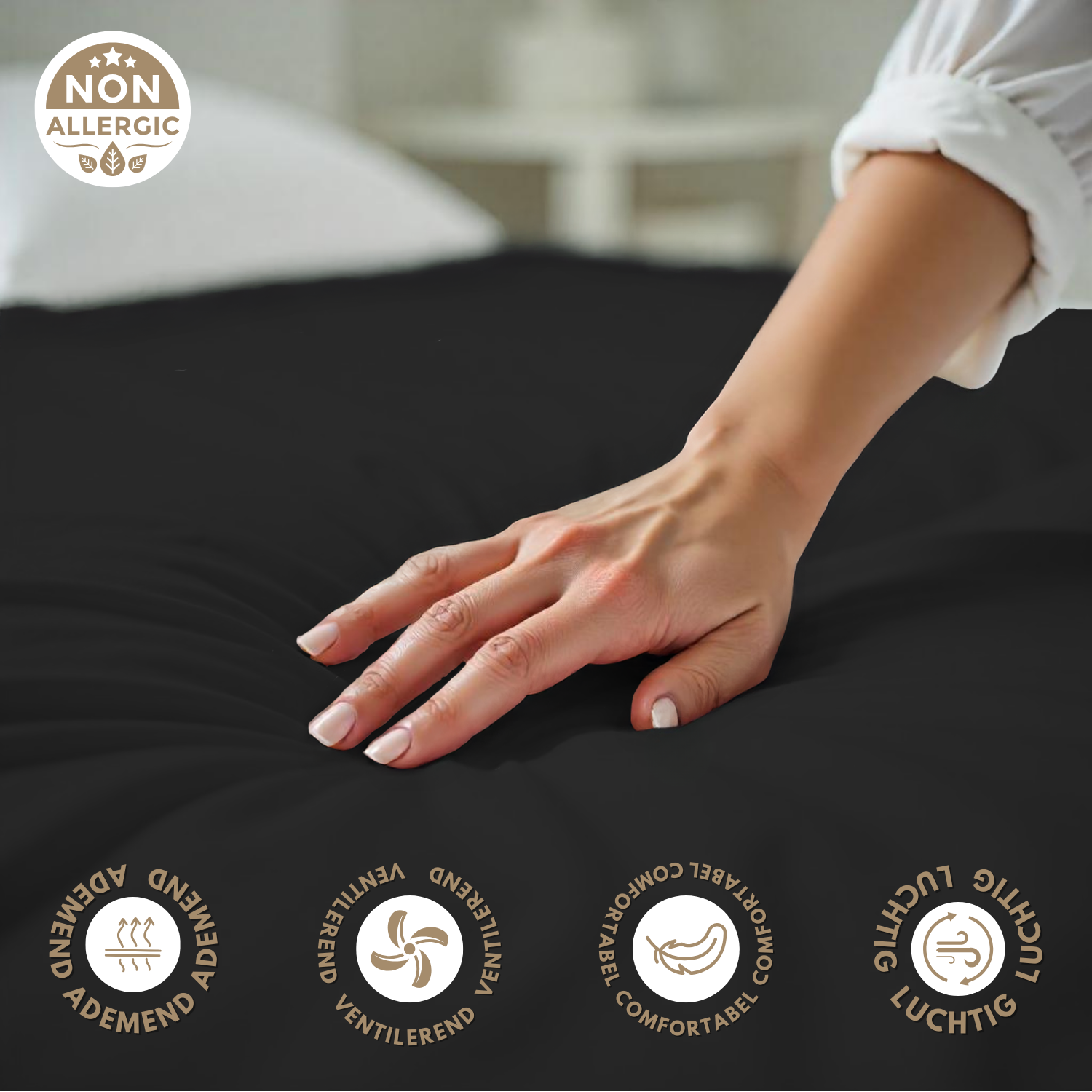 Droomtextiel Dubbel Jersey Hoeslaken Zwart 90×200 cm - Afbeelding 7