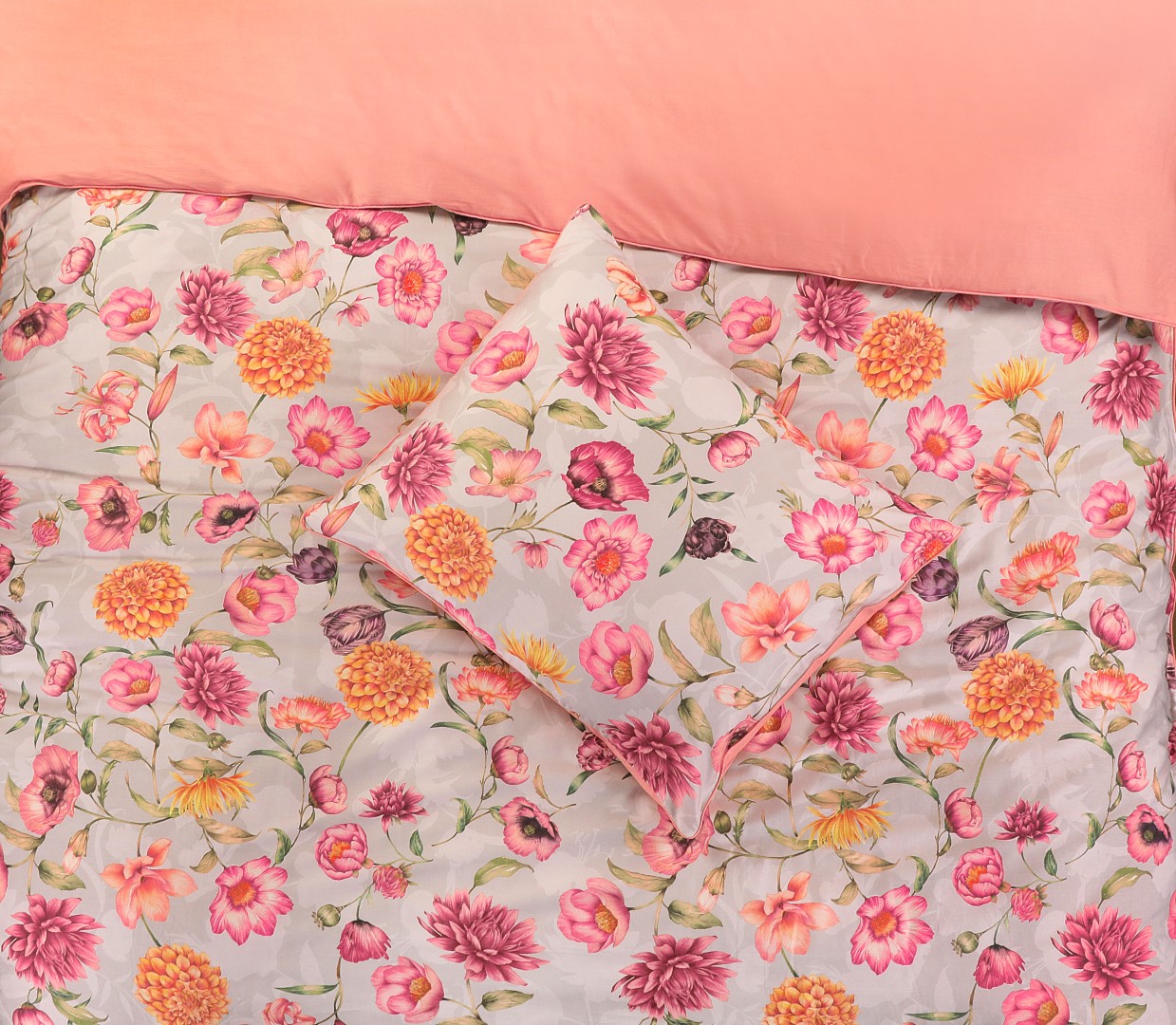 Papillon Lauren Dekbedovertrek Eenpersoons – 140×200/220 cm – Grijs - Afbeelding 4