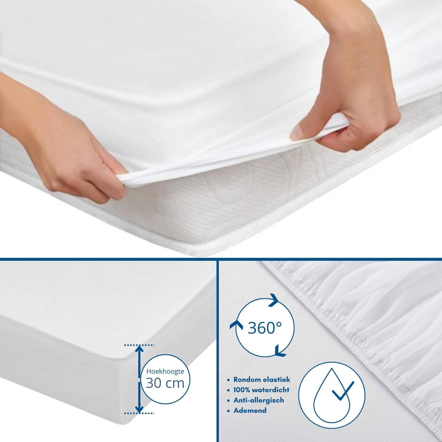 Droomtextiel Matrasbeschermer Waterdicht – 100×200 cm - Afbeelding 4