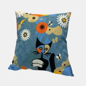 Abstract Geborduurd Kussenhoes Moderne Kunststijl, Zacht Katoen Comfort