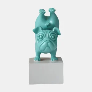 Abstracte Yoga Bulldog Beeldje Speelse Woondecoratie Stressverlichting