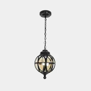 Aluminium Retro Glazen Bol Buitenlamp – Waterproof Hanglamp met Verstelbare Ketting