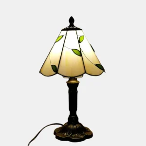 Antieke Glazen Tafellamp met Warme LED Verlichting en Vintage Ontwerp