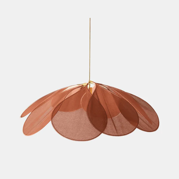 Bloemvormige Stoffen Plafondlamp Vintage Stijl Zacht Gloeiend Licht voor Thuis - Afbeelding 2