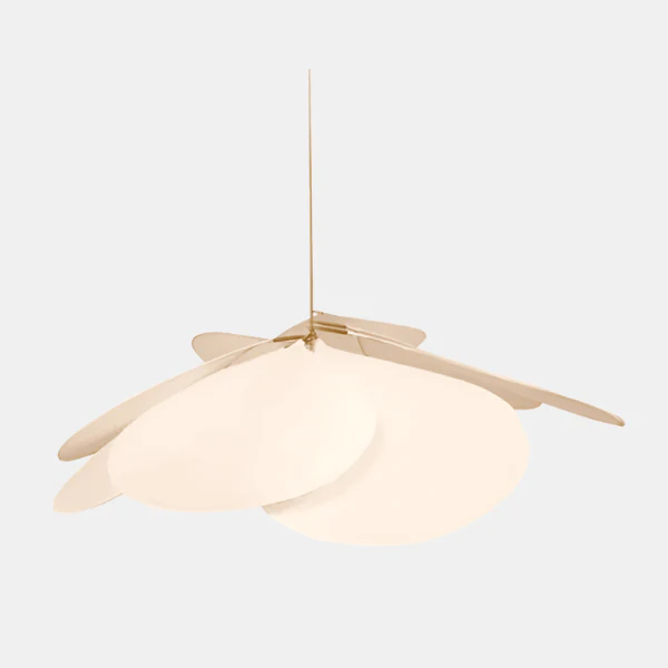 Bloemvormige Stoffen Plafondlamp Vintage Stijl Zacht Gloeiend Licht voor Thuis - Afbeelding 3