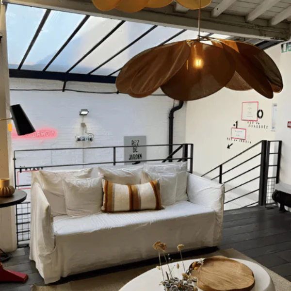 Bloemvormige Stoffen Plafondlamp Vintage Stijl Zacht Gloeiend Licht voor Thuis - Afbeelding 7