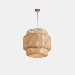 Boho Gelaagde Rieten Hanglamp Natuurlijk Warm Licht