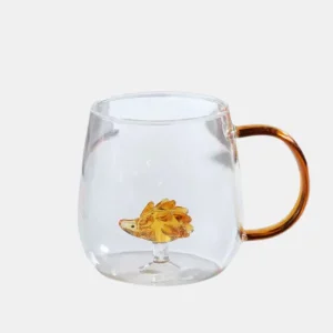 Borosilicaat Glazen Mok met 3D Egel Ontwerp Speels en Duurzaam