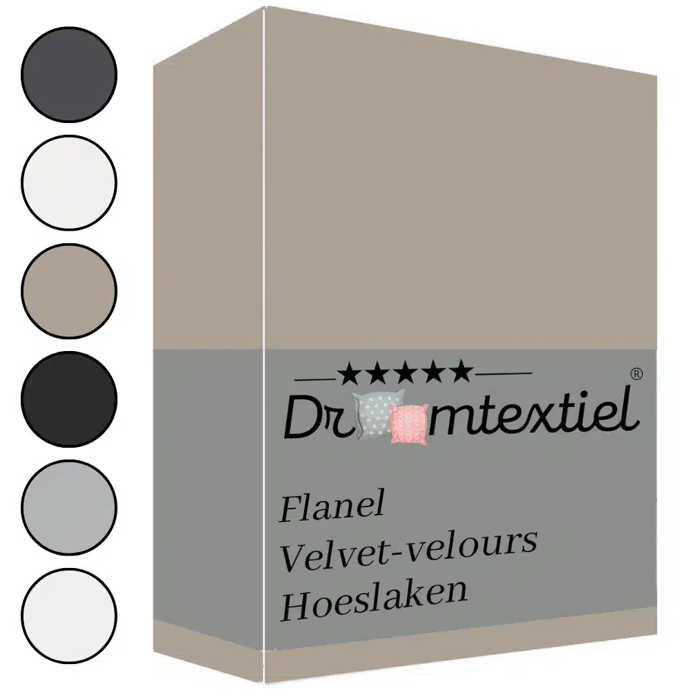 Droomtextiel Velvet Hoeslaken Taupe – 140×200 cm