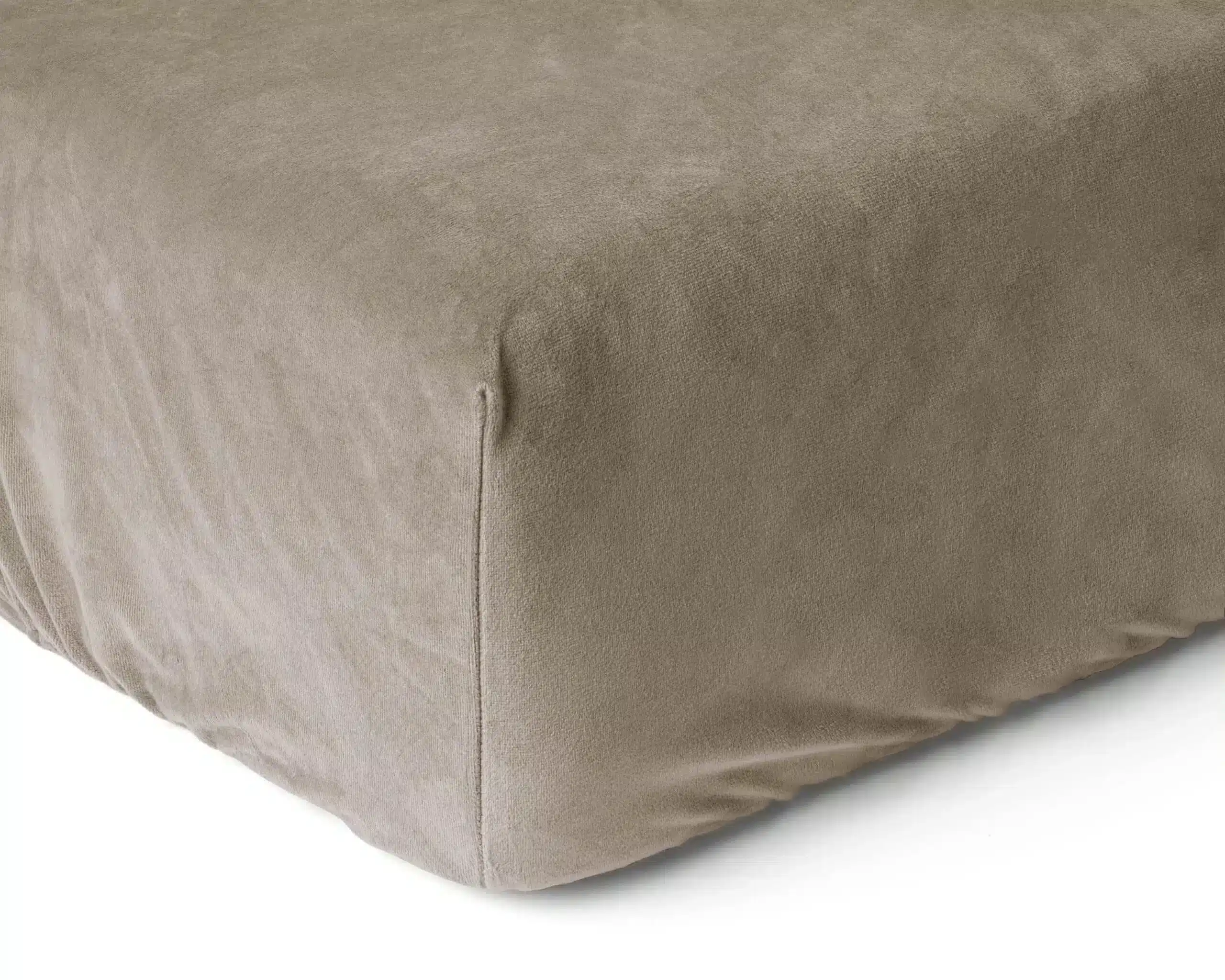 Droomtextiel Velvet Hoeslaken Taupe – 140×200 cm - Afbeelding 4