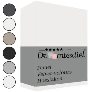 Droomtextiel Velvet Hoeslaken Crème – 160×200 cm