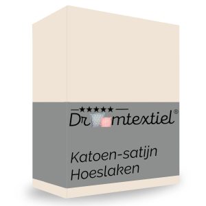 Droomtextiel Hoeslaken Satijn Katoen Crème – 70×200 cm