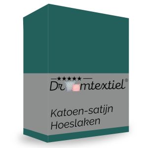 Droomtextiel Hoeslaken Satijn Katoen Groen 160×220 cm