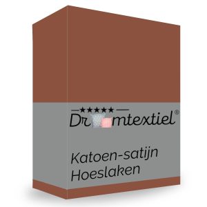 Droomtextiel Hoeslaken Satijn Katoen Bruin 120×200 cm
