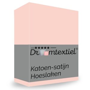 Droomtextiel Hoeslaken Satijn Katoen Roze – 180×210 cm