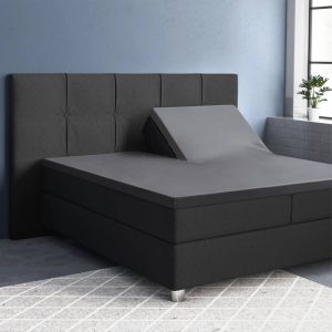 Primaviera Split-Topper Hoeslaken Katoen-Satijn -180×200 cm – Antraciet