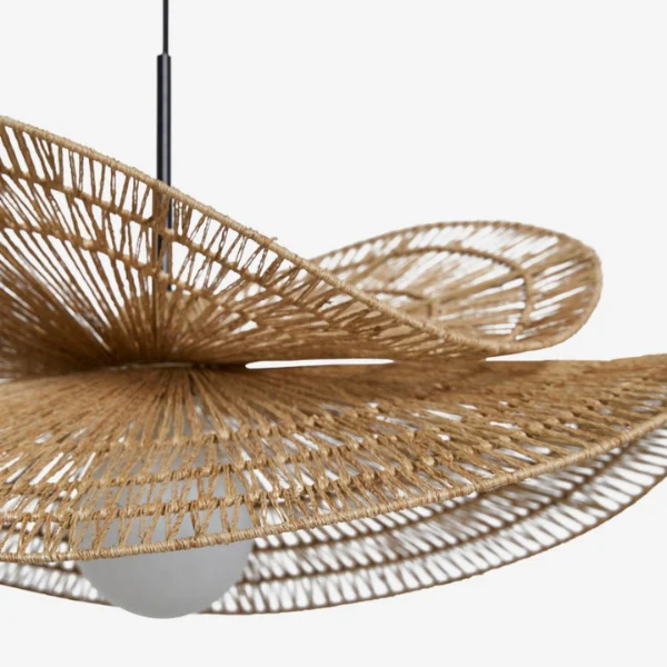 Dubbele Rattan Hanglamp Handgemaakt Natuurlijk Ontwerp voor Gezellige Woonruimtes - Afbeelding 3