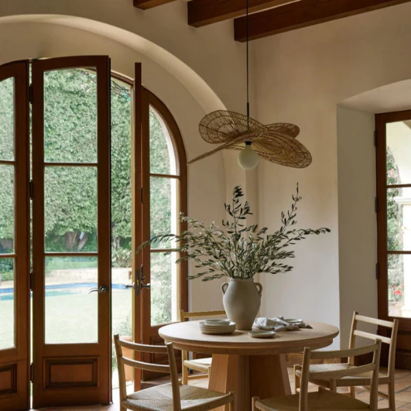 Dubbele Rattan Hanglamp Handgemaakt Natuurlijk Ontwerp voor Gezellige Woonruimtes - Afbeelding 4