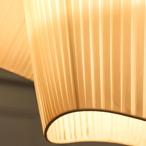 Golf Stoffen Dubbele Lampenkap Plafondlamp Elegante Zachte Verlichting voor Elke Kamer - Afbeelding 3