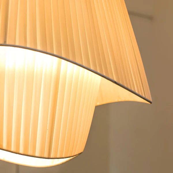 Golf Stoffen Dubbele Lampenkap Plafondlamp Elegante Zachte Verlichting voor Elke Kamer - Afbeelding 4