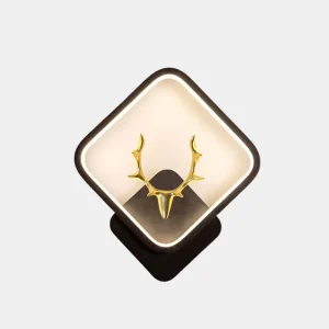 Gouden Zwarte Hert LED Wandlamp met Warm Wit Licht voor Slaapkamer en Hal