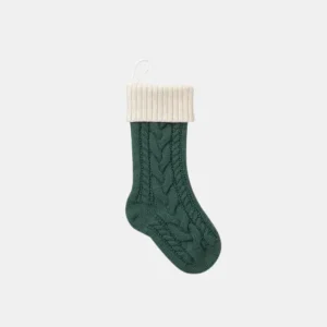 Grote Kabelgebreide Kerstsok met Feestelijke Charme voor Vakantiedecoratie